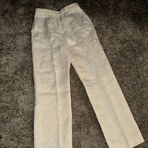 Sparkling linen tan pants.